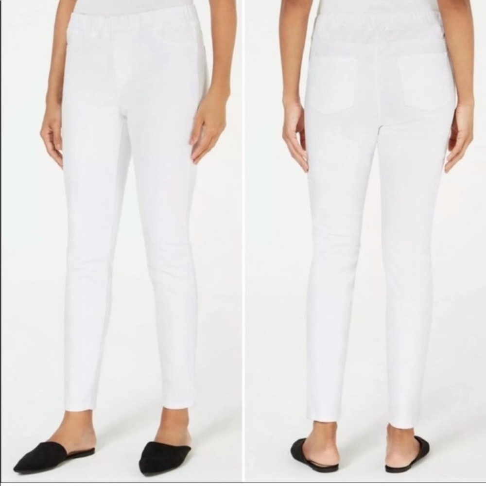 Eileen Fisher White Cotton Stretch Denim size Small